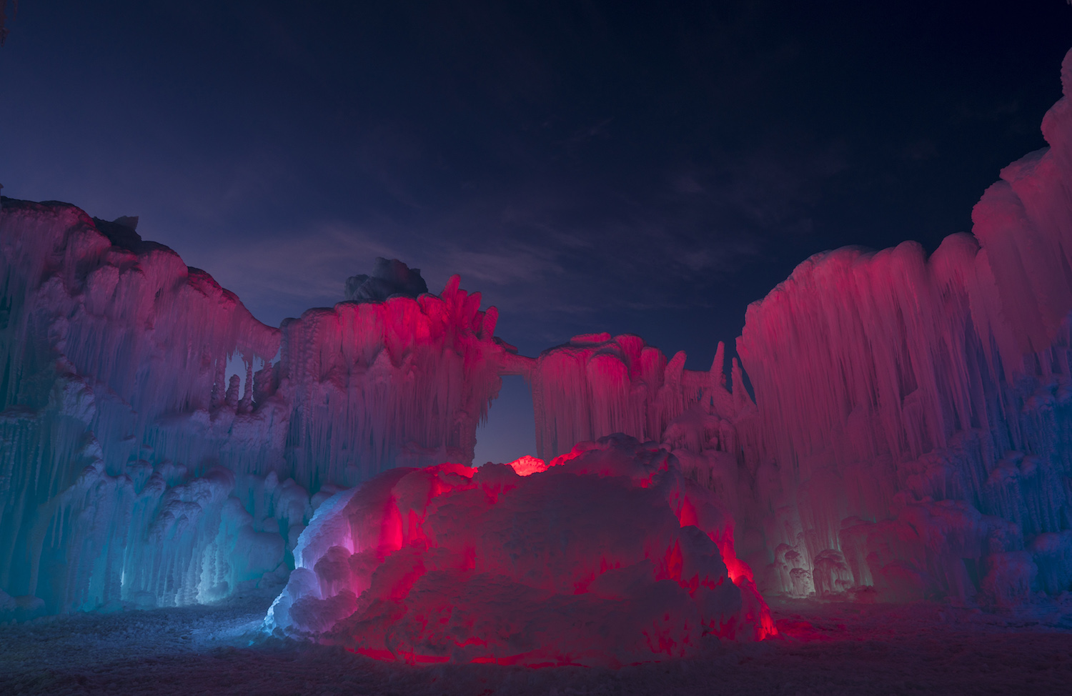 Night Time at Ice Castles