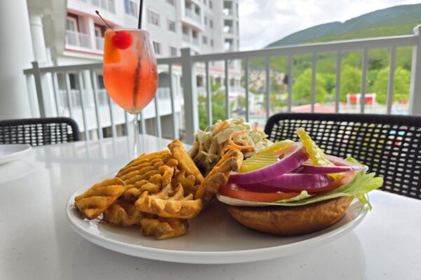 Burgers & Fries at Rhythm Tap & Grille Patio